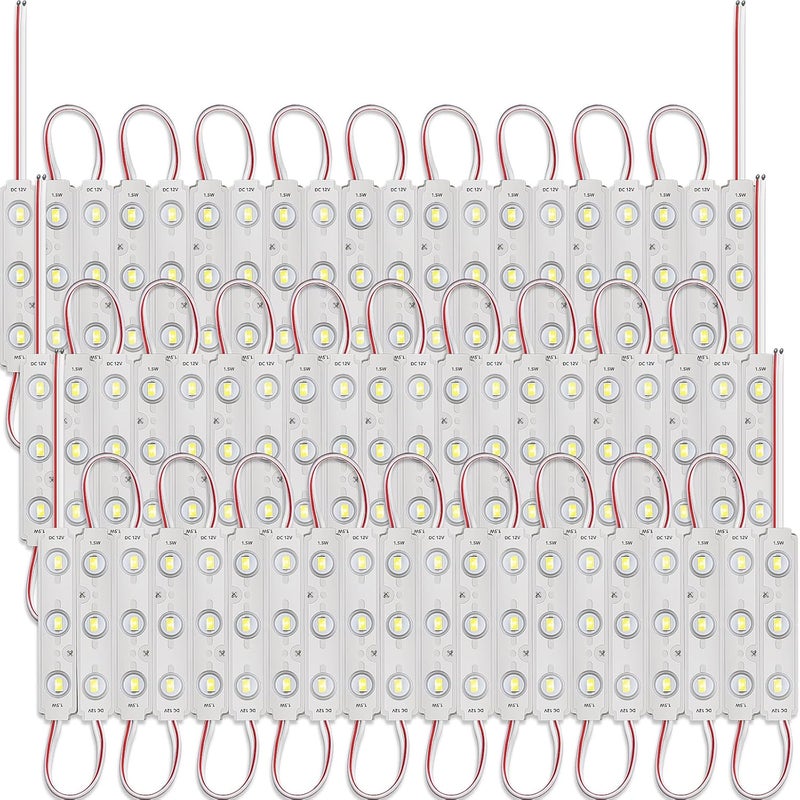 Dcocdeely 60 Pcs LED Module Replacement Lights for Inflatables, White 6500K 5730 SMD 150LM Per LED Module Christmas Inflatables Light for Letter Sign with Tape Adhesive Backside (60) - Image 1